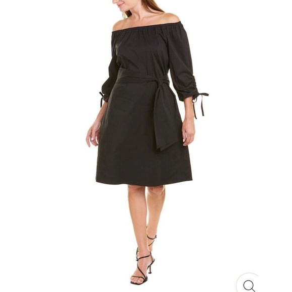 Lafayette 148 New York *Keene A-Line Black Dress, Women's Size Medium, MSRP $598 - Picture 1 of 11